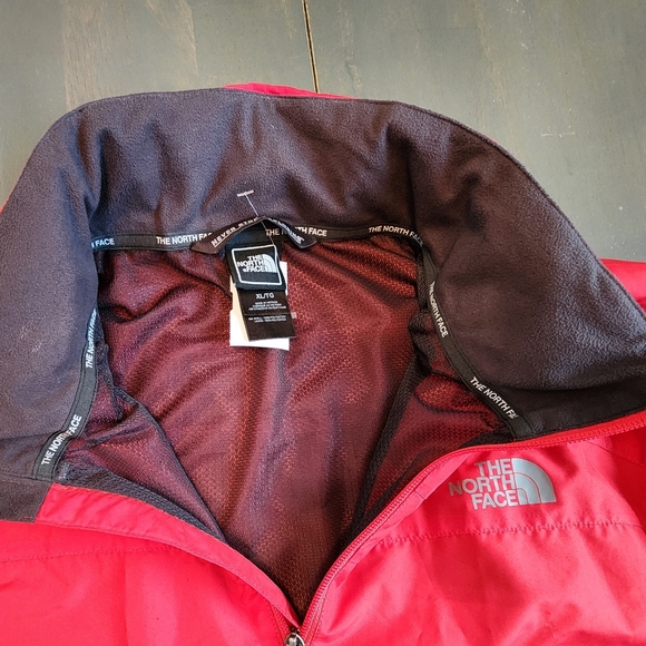 The North Face Women's Windbreaker Sz XL Red Hydrenalite Windproof Rain Hooded - Picture 4 of 7